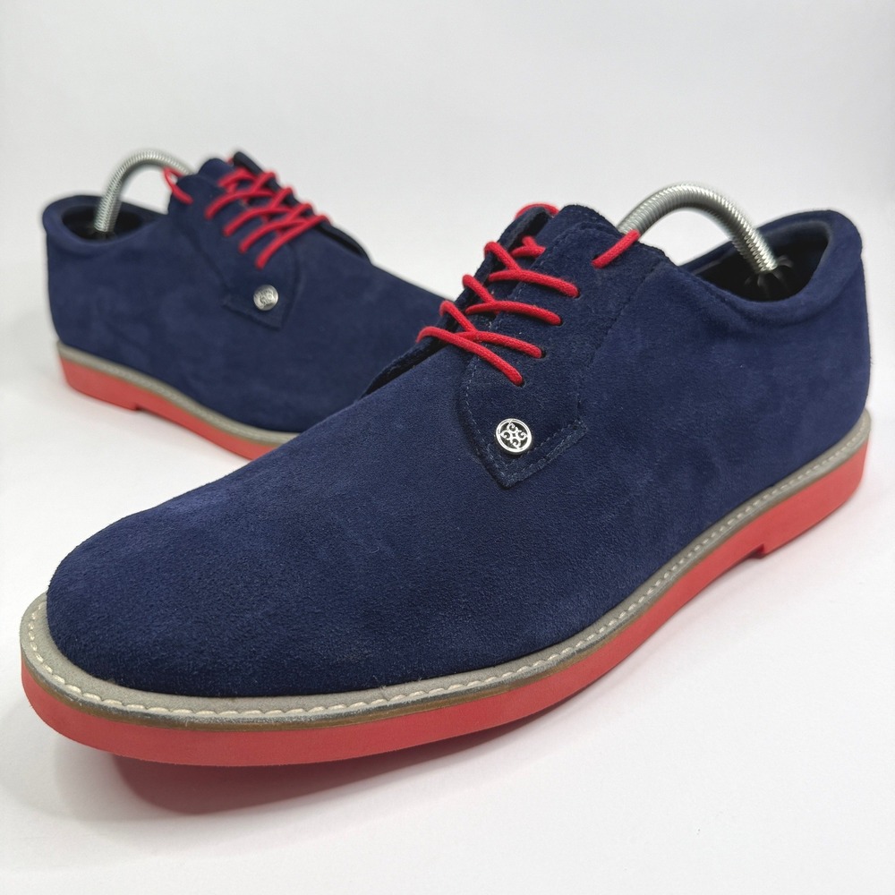 G/FORE Gallivanter Golf Shoes Mens 11.5 Midnight Blue Suede Red Sole